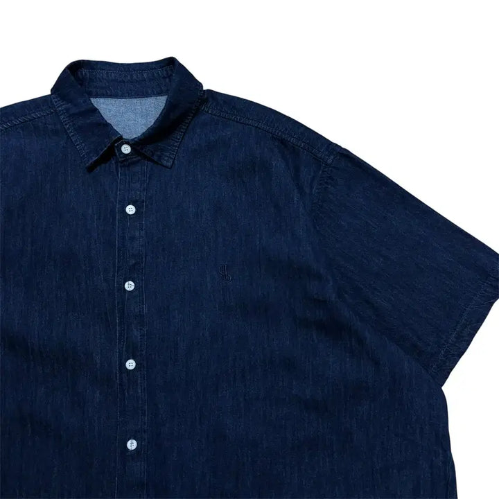 [BUNJANG] Lapiterstore Denim Half Shirt / 라퍼지스토어 데님 하프셔츠