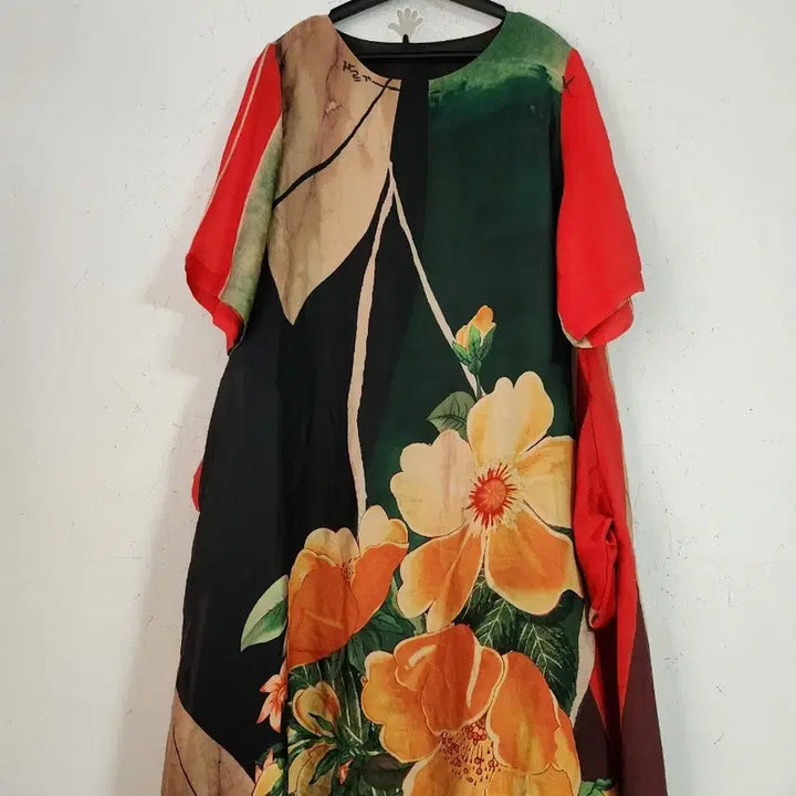 [BUNJANG] Flower Pattern Long Dress Vintage Style / 플라워 패턴 롱 원피스 빈티지 스타일