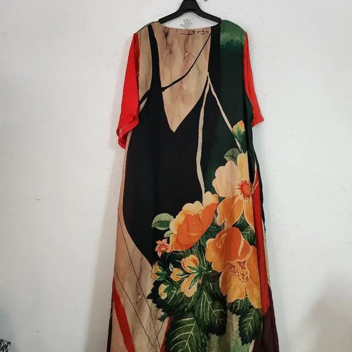 [BUNJANG] Flower Pattern Long Dress Vintage Style / 플라워 패턴 롱 원피스 빈티지 스타일