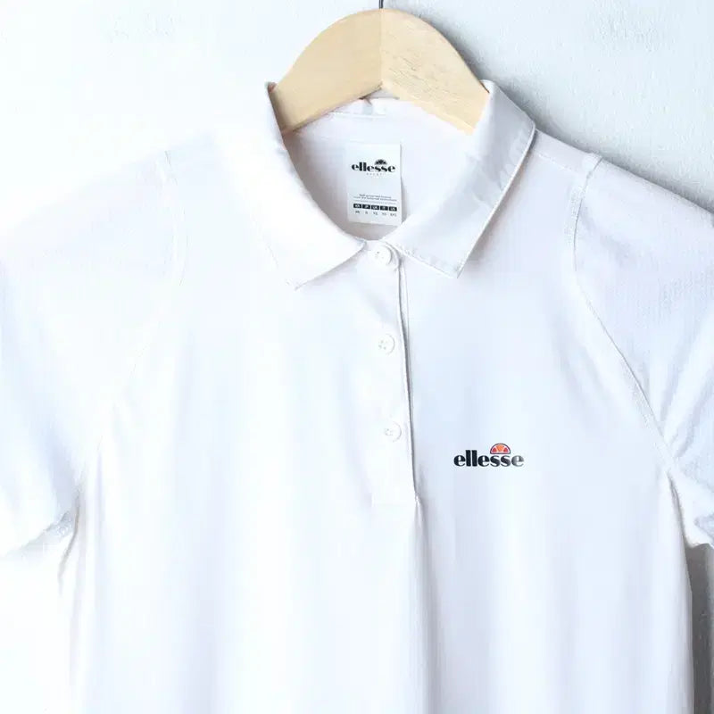 [BUNJANG] W-SM Elesse Functional Mesh Mix Collar T-Shirt White / W(S-M) 엘레쎄 반팔 카라 티셔츠 기능성 매쉬 믹스 화이트-76C2