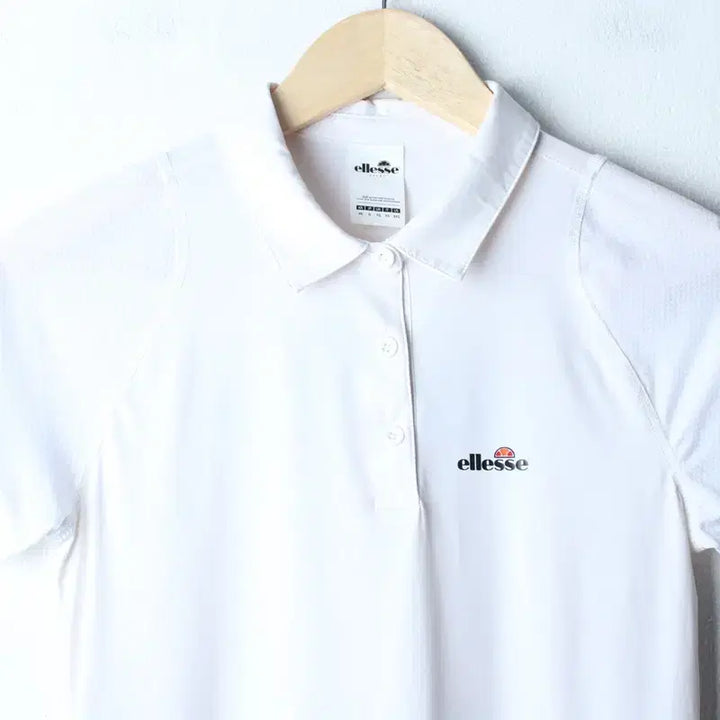 [BUNJANG] W-SM Elesse Functional Mesh Mix Collar T-Shirt White / W(S-M) 엘레쎄 반팔 카라 티셔츠 기능성 매쉬 믹스 화이트-76C2