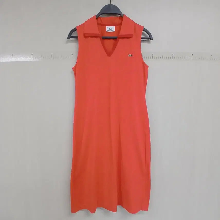 [BUNJANG] Lacoste Orange Sleeveless Dress / 라코스테 오렌지 민소매 원피스