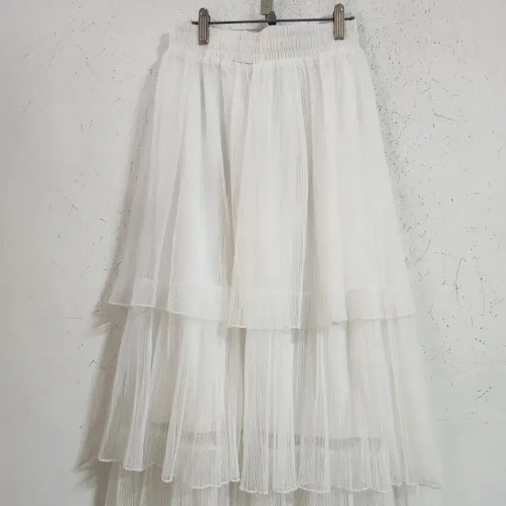 [BUNJANG] White Tiered Maxi Skirt / 화이트 캉캉 롱 스커트