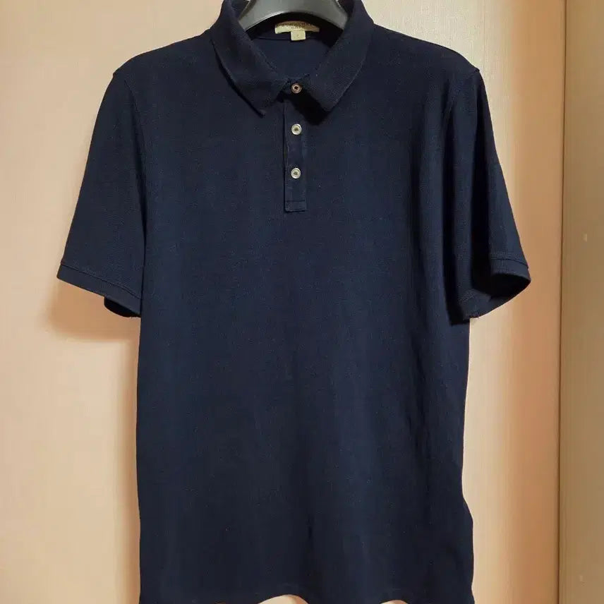 [BUNJANG] Burberry Navy Short Sleeve Polo T-Shirt / 버버리 네이비 반팔 폴로 티셔츠