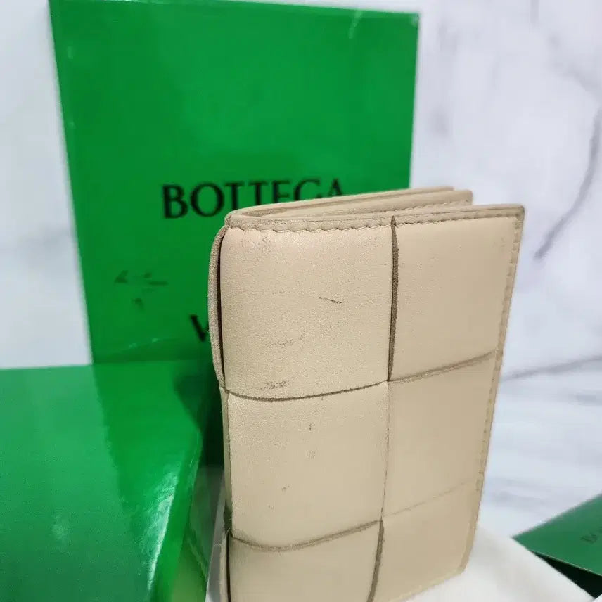 [BUNJANG] Bottega Veneta Bi-fold Wallet Beige / 보테가베네타 카드지갑