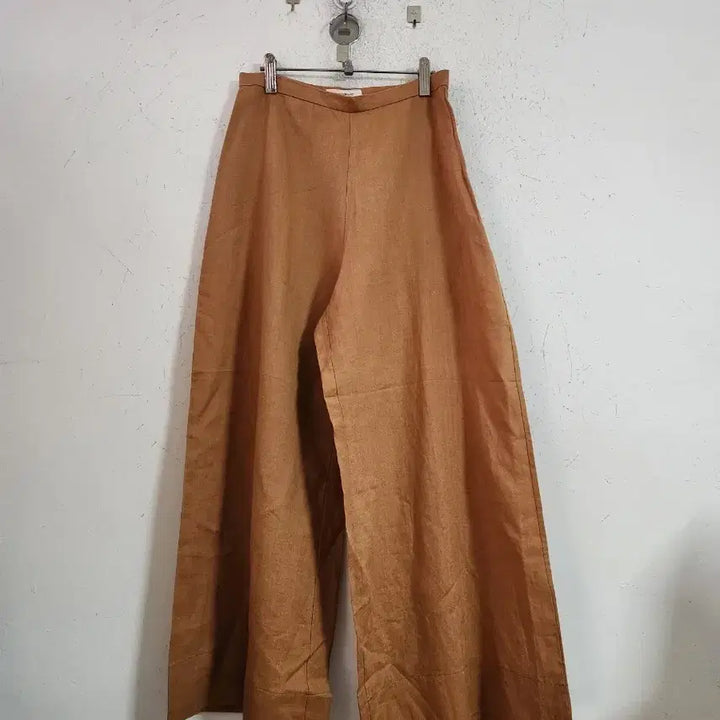 [BUNJANG] Brown Linen Wide Pants Size 26 / 브라운 린넨 와이드 팬츠26