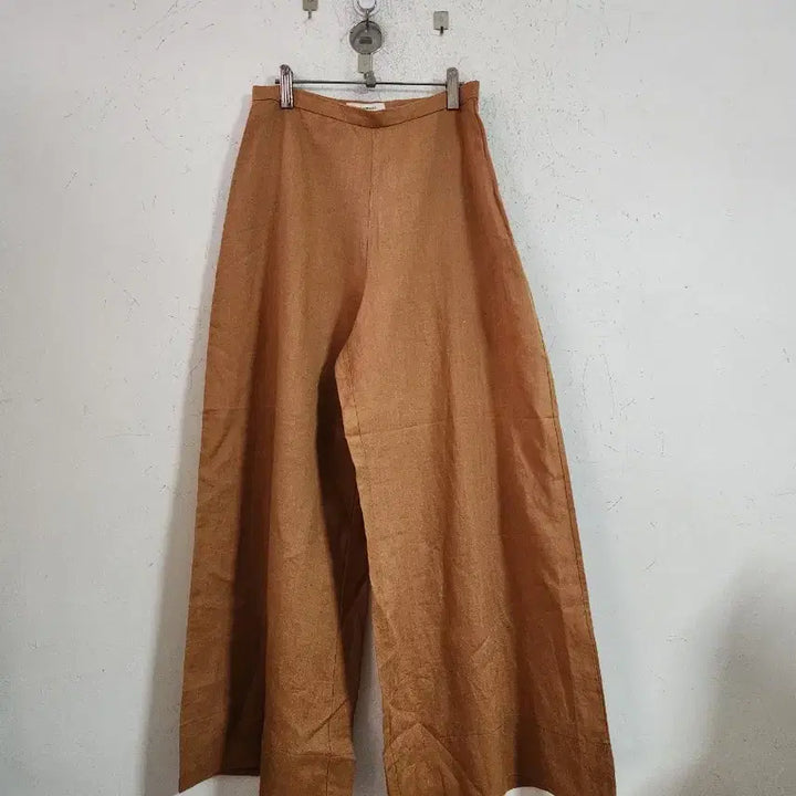 [BUNJANG] Brown Linen Wide Pants Size 26 / 브라운 린넨 와이드 팬츠26