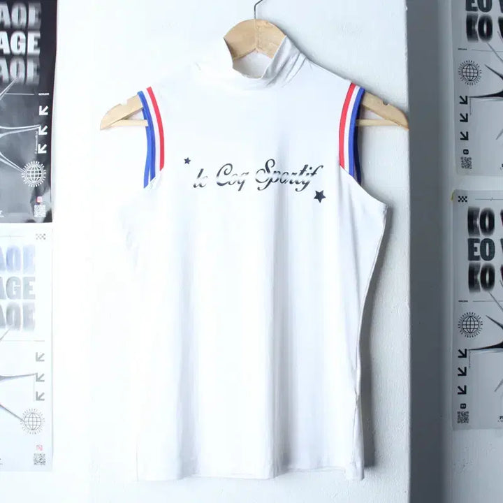 [BUNJANG] ルコ끄 (lecoq sportif) Functional Half-Neck Sleeveless T-Shirt White / W(S-M) 르꼬끄 반팔 티셔츠 민소매 기능성 반폴라 화이트-76CF