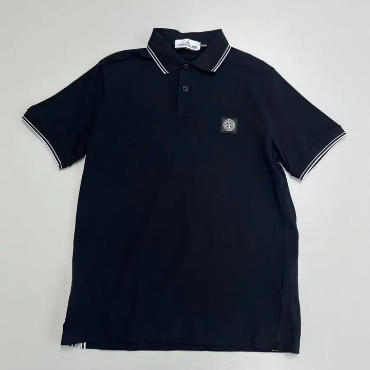 [BUNJANG] Stone Island Slim Fit Logo Patch Polo Shirt Black / [정품] 스톤아일랜드 슬림핏 로고 패치 폴로 셔츠 블랙