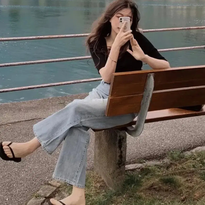 [BUNJANG] Slow and Today Summer Light Denim Pants (Medium, Blue) / [No.1썸머데님/슬로우앤드] 투데이 썸머라이트 데님팬츠 연중청M