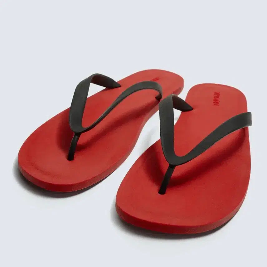 [BUNJANG] ZARA Dune Style Flip-Flops Red/Black / 새상품) 자라 더로우맛 듄 쪼리 레드/블랙
