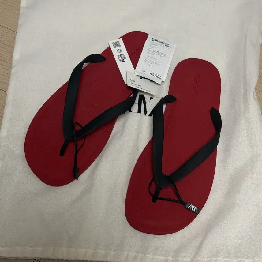 [BUNJANG] ZARA Dune Style Flip-Flops Red/Black / 새상품) 자라 더로우맛 듄 쪼리 레드/블랙