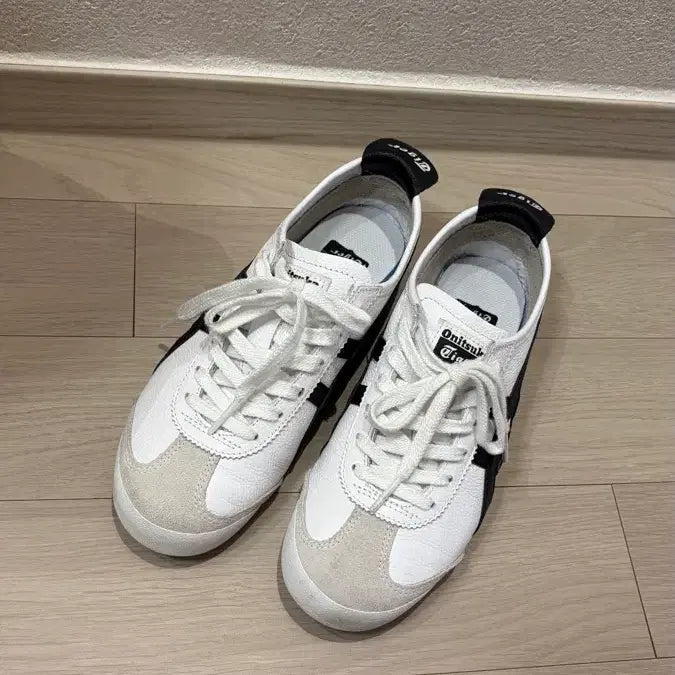 [BUNJANG] Onitsuka Tiger Mexico 66 White Black Sneakers / 오니츠카타이거 멕시코66 화이트블랙 66