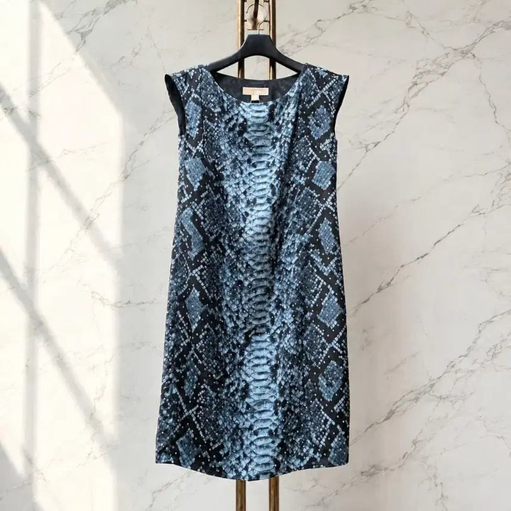 [BUNJANG] Michael Kors Snake Print Cubic Studded Sleeveless Dress / (정품/새상품) 마이클코어스 스네이크 프린트 큐빅 장식 원피스