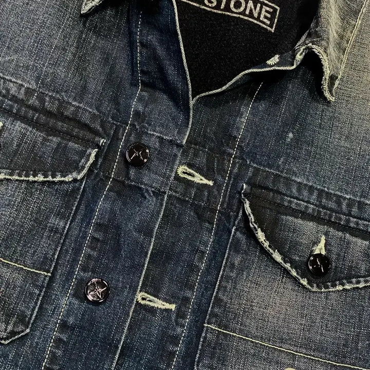 [BUNJANG] Stone Island Bluestone Denim Jacket with Detachable Inner Vest (XL) / [스톤아일랜드] 정품 청자켓, 블루스톤 데님라인 (이너 탈부착) XL