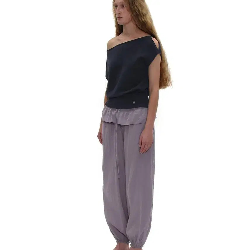 [BUNJANG] Partimento Woman Slit Off-Shoulder Knit Top Navy S / 파르티멘토우먼 슬릿 오프숄더 니트탑 네이비 S