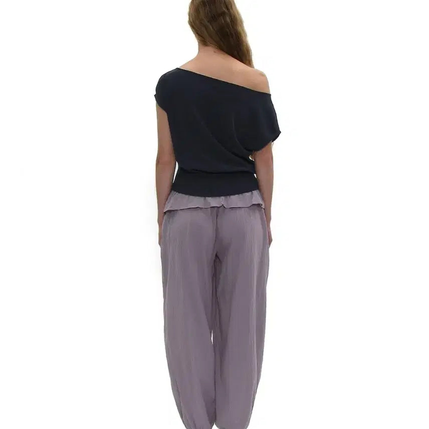 [BUNJANG] Partimento Woman Slit Off-Shoulder Knit Top Navy S / 파르티멘토우먼 슬릿 오프숄더 니트탑 네이비 S