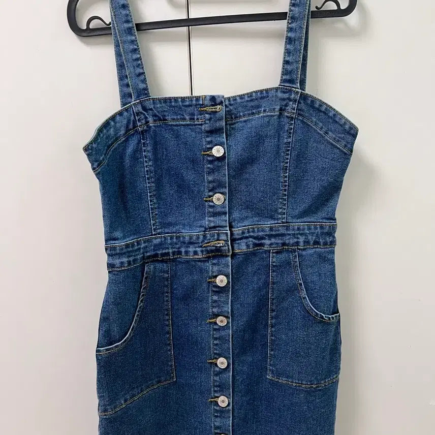 [SOLD OUT] 진청 버튼 미니원피스 새상품