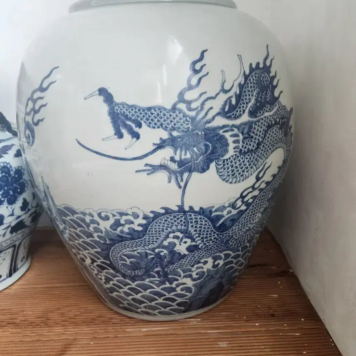 [BUNJANG] Antique Celadon Porcelain Dragon Vase / 옛날도자기 용그림