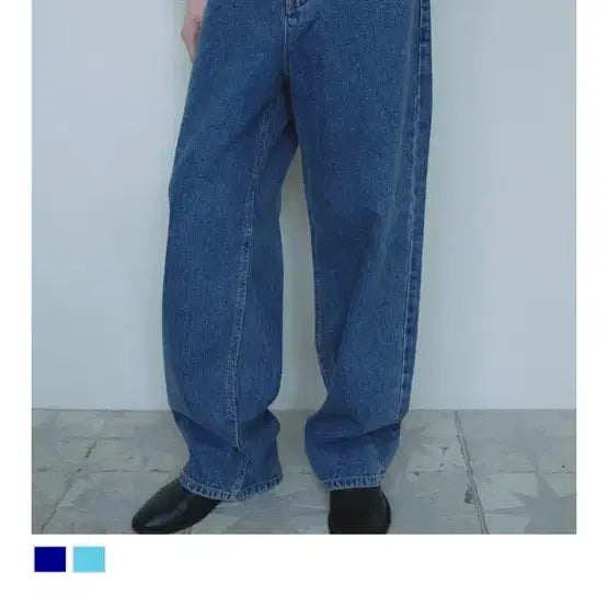 [BUNJANG] De Melli Vintage Washed Denim Wide Pants / 드멜리 빈티지 워싱 데님 팬츠