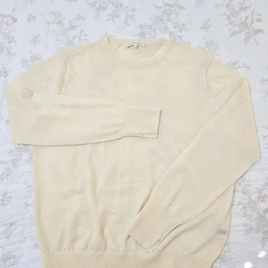 [BUNJANG] The Cashmere Knit Tee Silk Blend Cream / 한섬 더 캐시미어 니트티 (실크혼방)소재좋아요 (랑방마인타임)