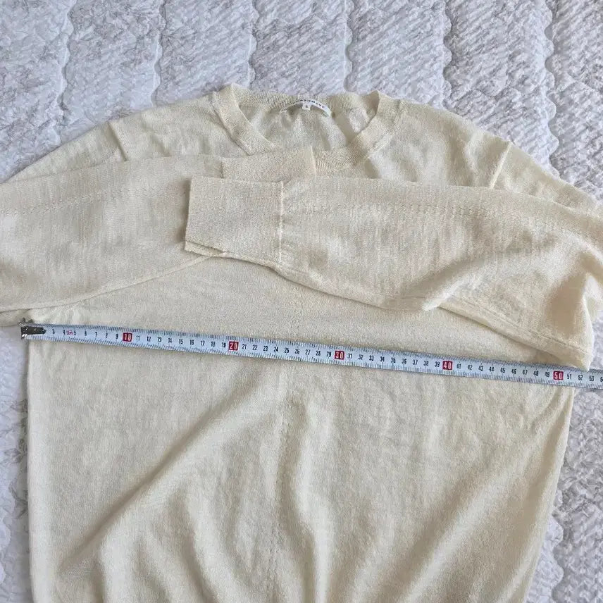 [BUNJANG] The Cashmere Knit Tee Silk Blend Cream / 한섬 더 캐시미어 니트티 (실크혼방)소재좋아요 (랑방마인타임)