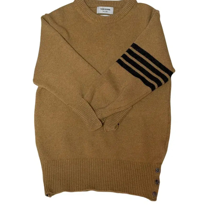 [BUNJANG] Thom Browne Diagonal Stripe Beige Knit / 톰브라운 사선 스트라이프 베이지 니트
