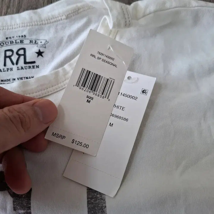 [BUNJANG] RRL Logo Printing Short Sleeve T-Shirt White / RRL 더블알엘 로고 저지 화이트 프린팅 반팔 티셔츠