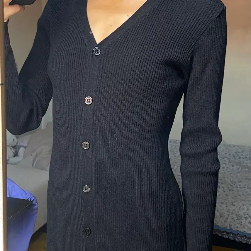 [BUNJANG] Knit Long Dress Cardigan / 니트 롱원피스 가디건