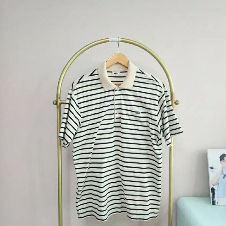 [BUNJANG] Lacoste Striped Short-Sleeve Polo Shirt / 라코스테 스트라이프 반팔 카라티