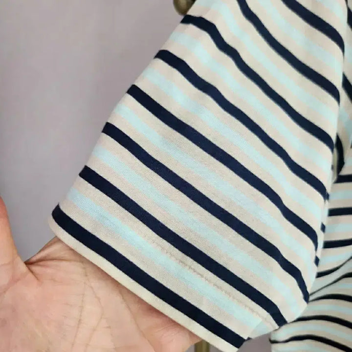 [BUNJANG] Lacoste Striped Short-Sleeve Polo Shirt / 라코스테 스트라이프 반팔 카라티