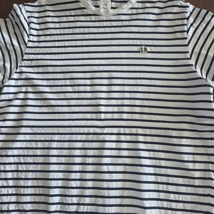 [BUNJANG] Hazzys White Navy Stripe T-Shirt Size 105 / 헤지스 화이트 네이비 스트라이프 티셔츠 105