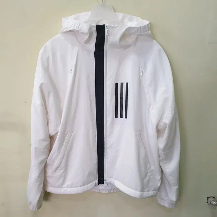 [BUNJANG] Adidas White Hooded Windbreaker Jacket (M) / [ M ] 아디다스 화이트 후드 바람막이