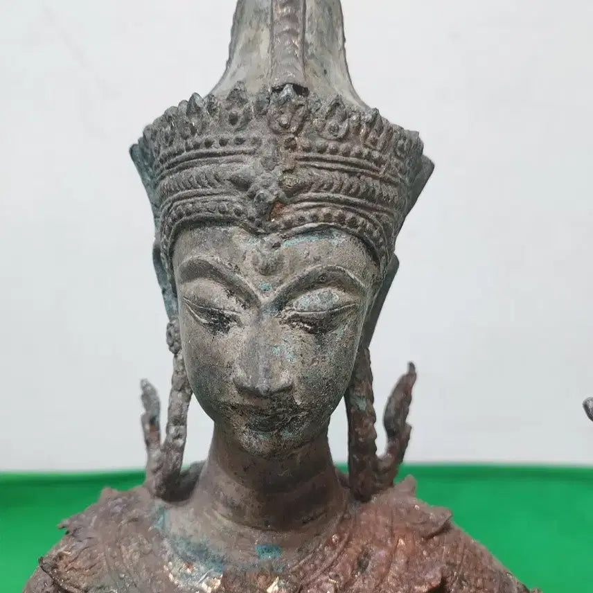 [BUNJANG] Antique Bronze Woman Playing Bipa Statue / 악기 비파  연주  골동품 조각상