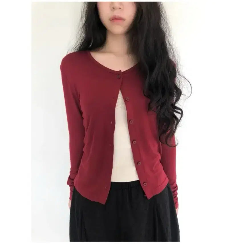 [BUNJANG] Green C Jasmine Button Cardigan Ivory / 그린씨 자스민 버튼 가디건 아이보리