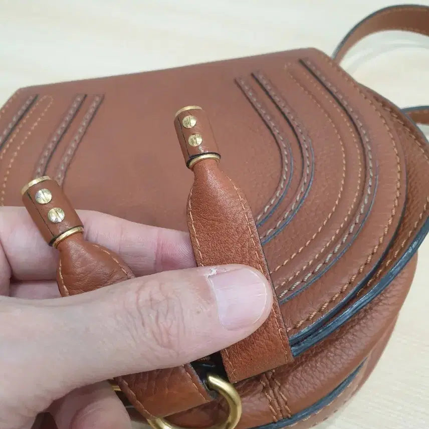 [BUNJANG] Chloé Marcie Shoulder Bag Brown Leather / 끌로에 마르씨엘 브라운 숄더백
