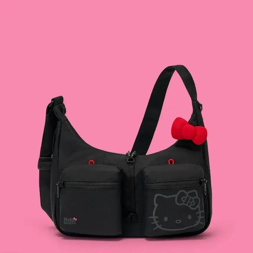 [BUNJANG] Hello Kitty Brandon Crossbody Bag White Black / 헬로키티 브랜든 크로스백 화이트 블랙