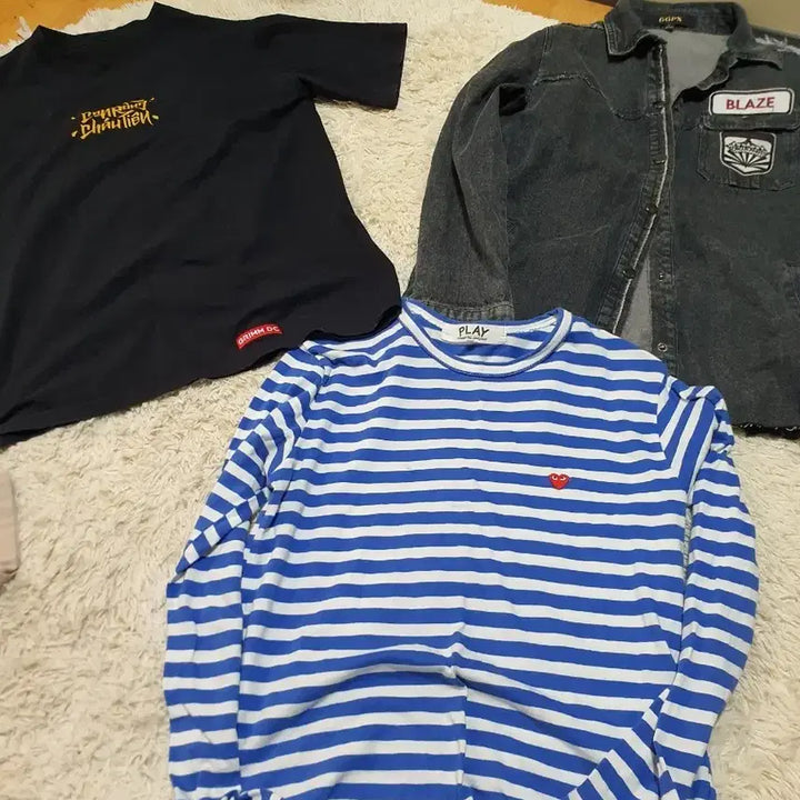[BUNJANG] Comme des Garçons Play Striped Long Sleeve T-shirt / 꼼데가르송 플레이 스트라이프 긴팔티셔츠