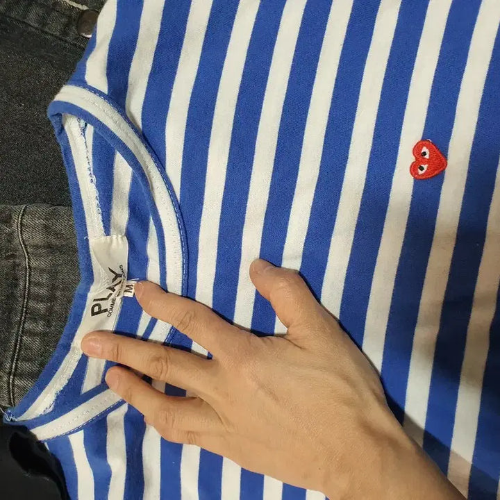 [BUNJANG] Comme des Garçons Play Striped Long Sleeve T-shirt / 꼼데가르송 플레이 스트라이프 긴팔티셔츠