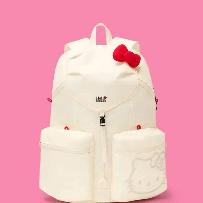 [BUNJANG] Hello Kitty Branden Backpack Ivory/Black / 헬로키티 BRANDEN 브랜든 백팩 아이보리 블랙