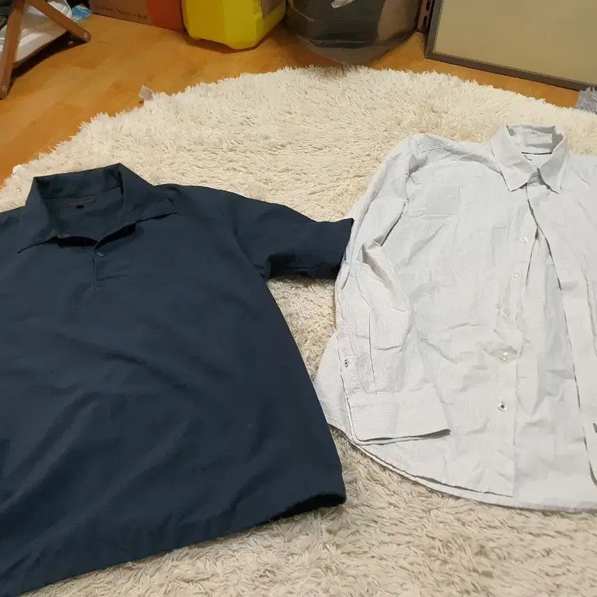 [BUNJANG] Polo Ralph Lauren Navy Polo Shirt &amp; Spao Shirt Bundle (Size 105) / 105사이즈/일괄가격  남성용 폴로 셔츠와 스파오셔츠 2종이에요네이비