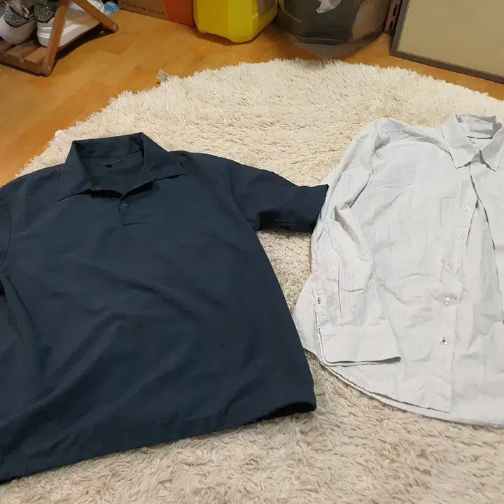 [BUNJANG] Polo Ralph Lauren Navy Polo Shirt &amp; Spao Shirt Bundle (Size 105) / 105사이즈/일괄가격  남성용 폴로 셔츠와 스파오셔츠 2종이에요네이비