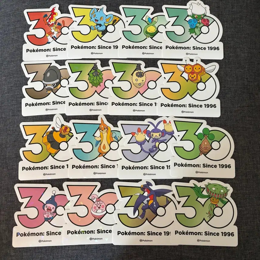 [BUNJANG] Pokemon 30th Anniversary Sinnoh Region Sticker Set / 포켓몬30주년 스티커 신오지방 16장 일괄