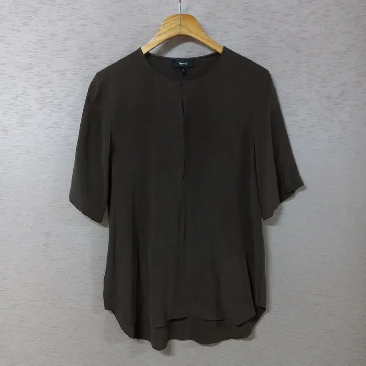[BUNJANG] Theory Brown Silk Blouse (Size S) / B5-13/띠어리 브라운 실크 블라우스 여성