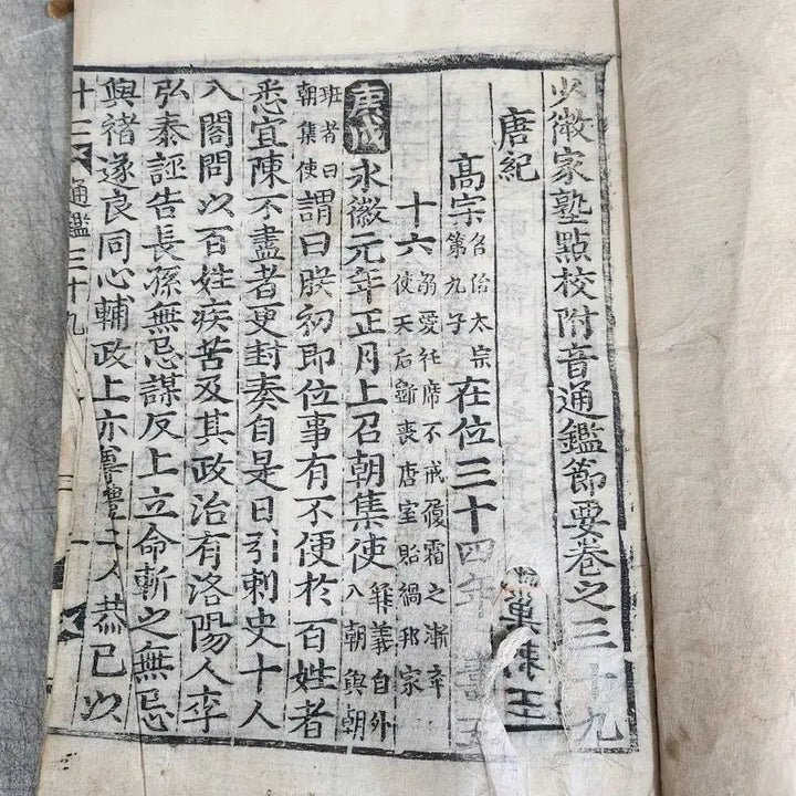 [BUNJANG] Joseon Dynasty Mokpanbon Tonggam Ancient Book / 조선시대 목판본 통감 고서적