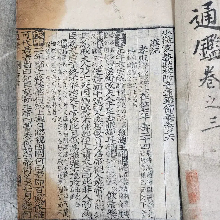 [BUNJANG] Joseon Dynasty Woodblock Print Tonggam Ancient Book / 조선시대 목판본 통감 고서적