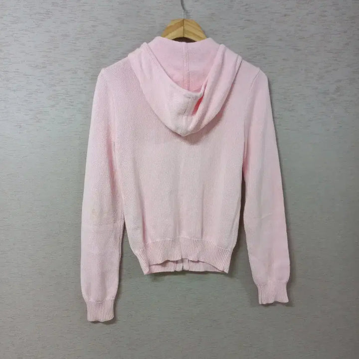 [BUNJANG] Ralph Lauren Pink Hooded Zip-up Cardigan / B5-13/랄프로렌 핑크 후드집업 시보리 니트가디건