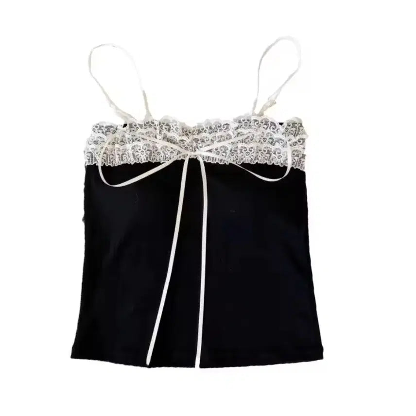 [BUNJANG] Girlcore Lace Camisole Black / [새상품/빠른발송] 걸코어 레이스 나시 블랙