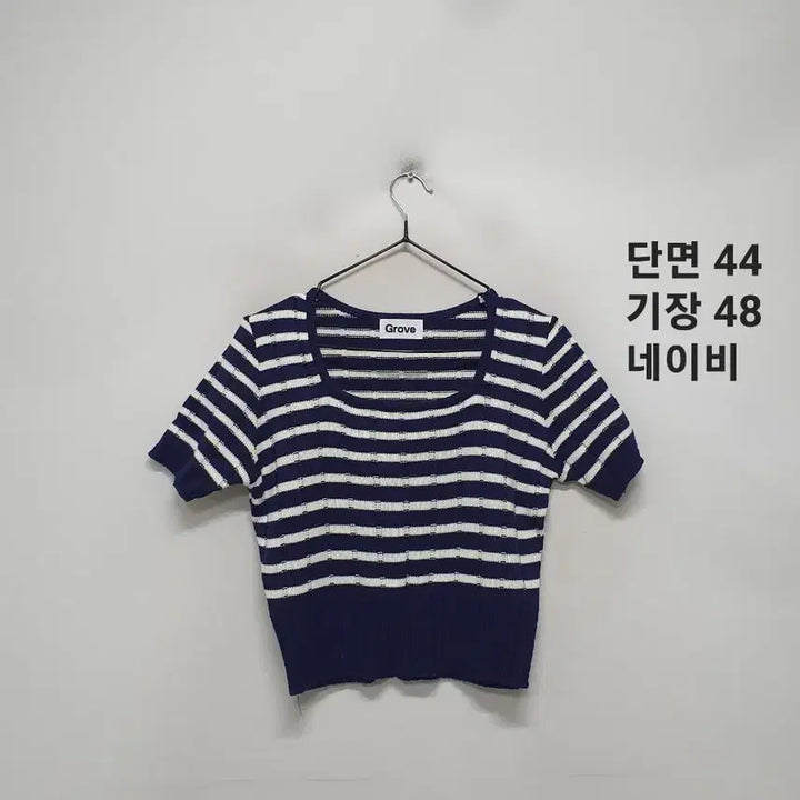 [BUNJANG] Grove Striped Short-Sleeve Knit Top / Grove 그로브 스트라이프 반팔 니트