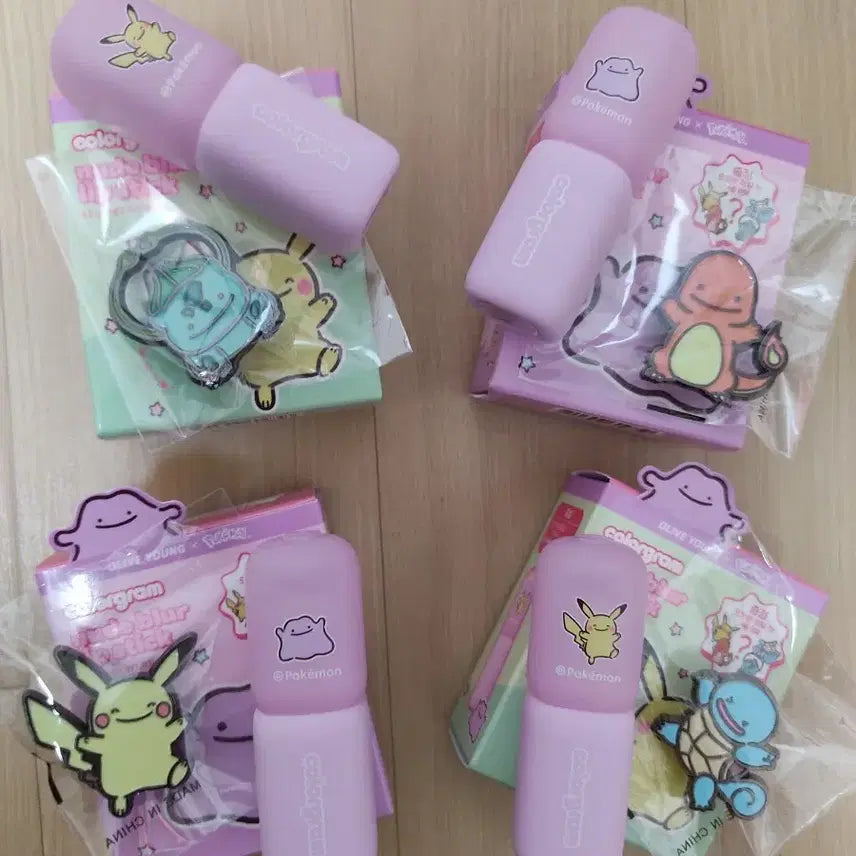 [SOLD OUT] 포켓몬 컬러그램 메탈 피카츄+파이리+꼬부기+이상해씨 4종 전종